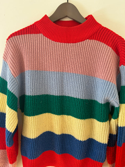 Colorful Striped Knit Sweater – XS
