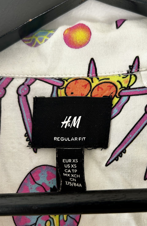 Rick and Morty Printed Button Down Shirt - XS