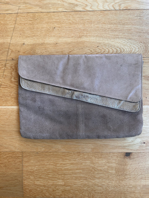 Topshop Suede Asymmetrical Clutch