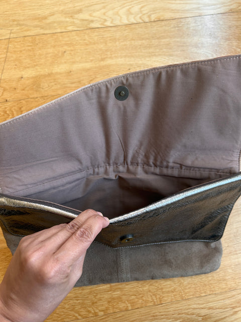 Topshop Suede Asymmetrical Clutch