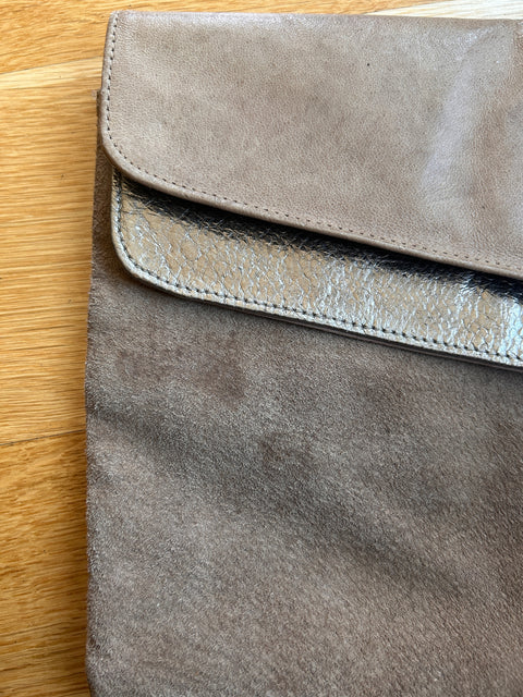 Topshop Suede Asymmetrical Clutch