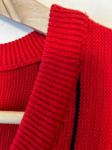 Lacoste V-neck knitted jumper - 90s, unisex, striped