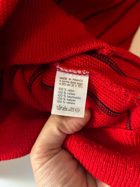 Lacoste V-neck knitted jumper - 90s, unisex, striped