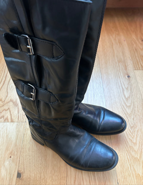 Black rider double buckled boots - EU 38