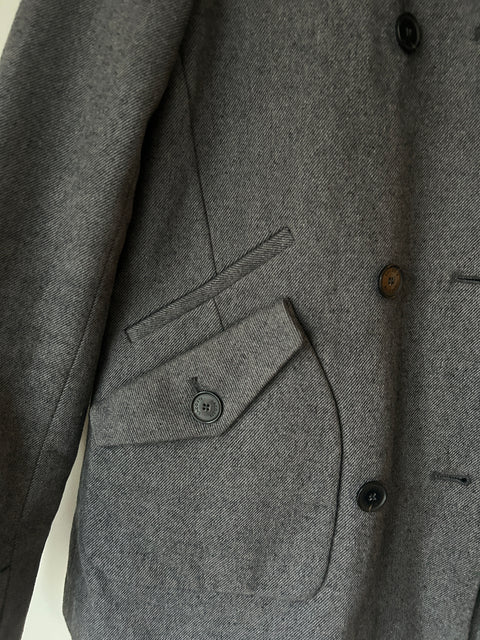 Grey Lacoste double-breasted peacoat