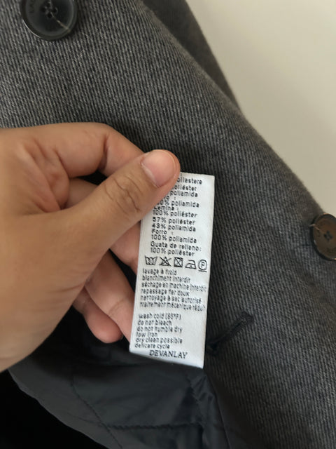 Grey Lacoste double-breasted peacoat
