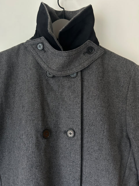 Grey Lacoste double-breasted peacoat