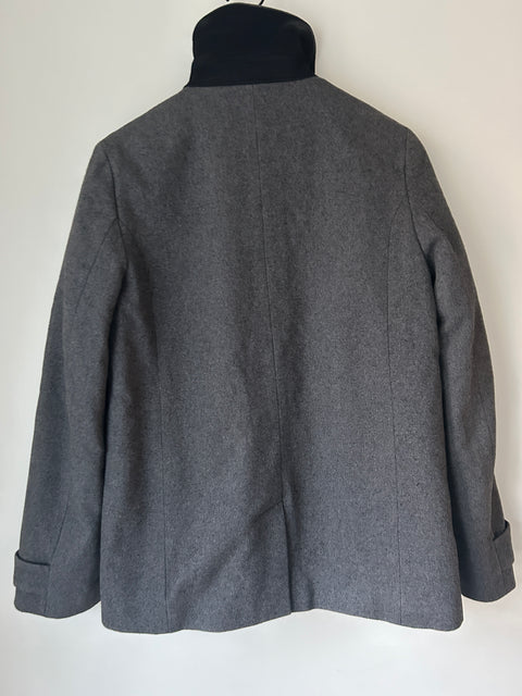 Grey Lacoste double-breasted peacoat