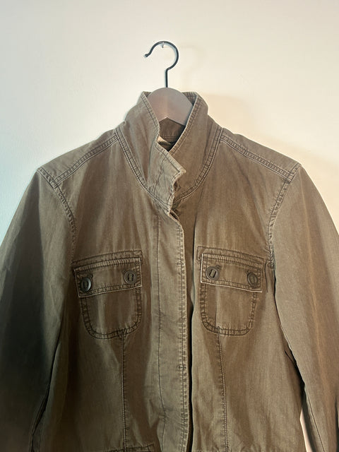 Olive Green Utility Jacket with Pocket Details - M