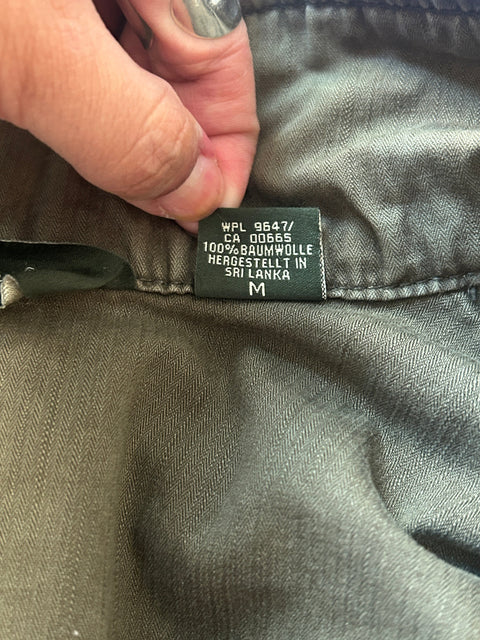 Olive Green Utility Jacket with Pocket Details - M