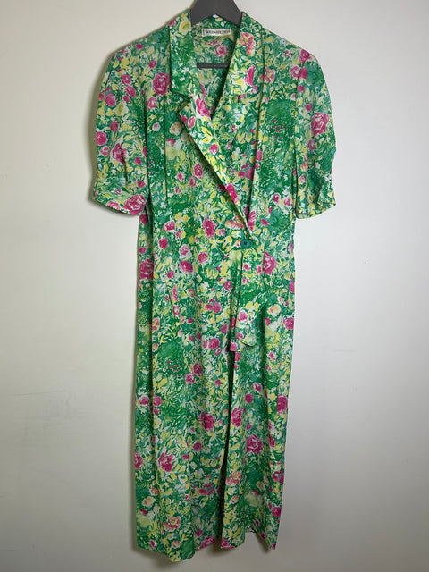 Vintage Parisian Silk Wrap Dress - EU 42