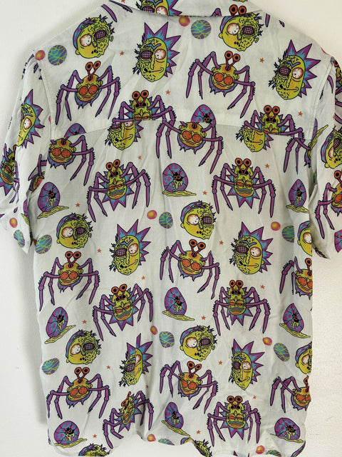 Rick and Morty Printed Button Down Shirt - XS