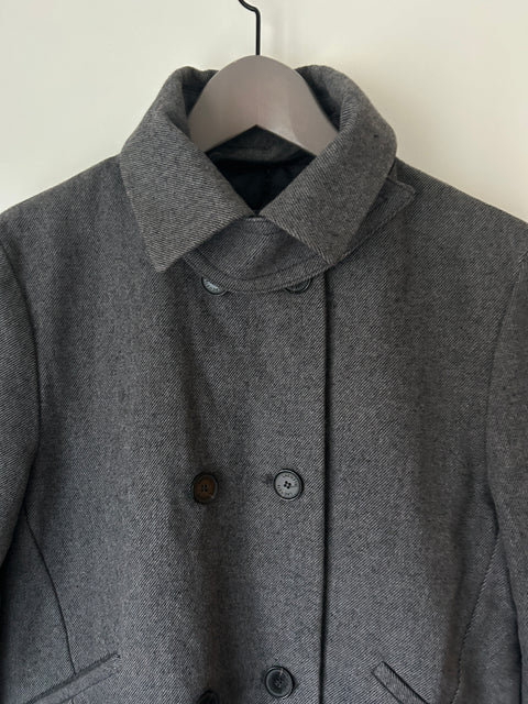 Grey Lacoste double-breasted peacoat