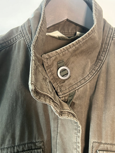 Olive Green Utility Jacket with Pocket Details - M