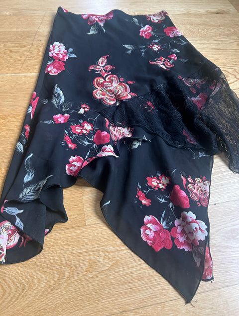 Vintage Morgan Asymmetrical Floral Skirt