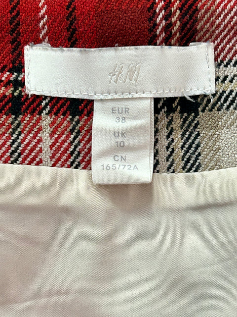 Red & White Tartan Mini Skirt - EU 38