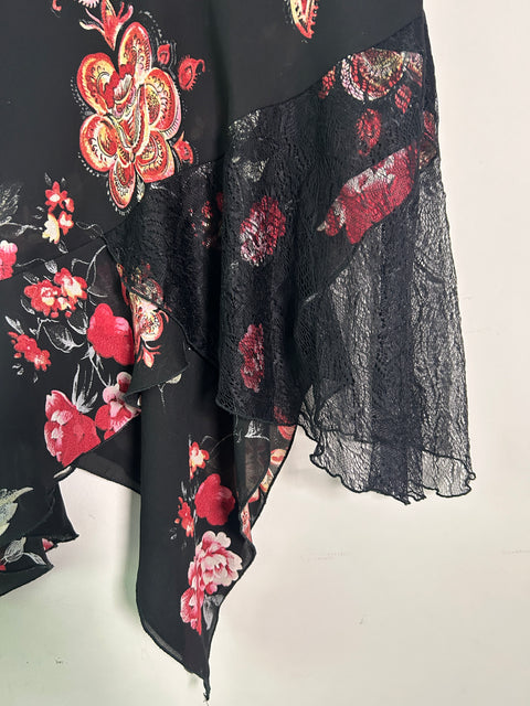 Vintage Morgan Asymmetrical Floral Skirt