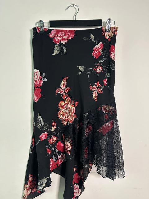 Vintage Morgan Asymmetrical Floral Skirt