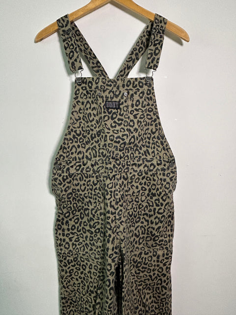 Obey Leopard Print Overalls